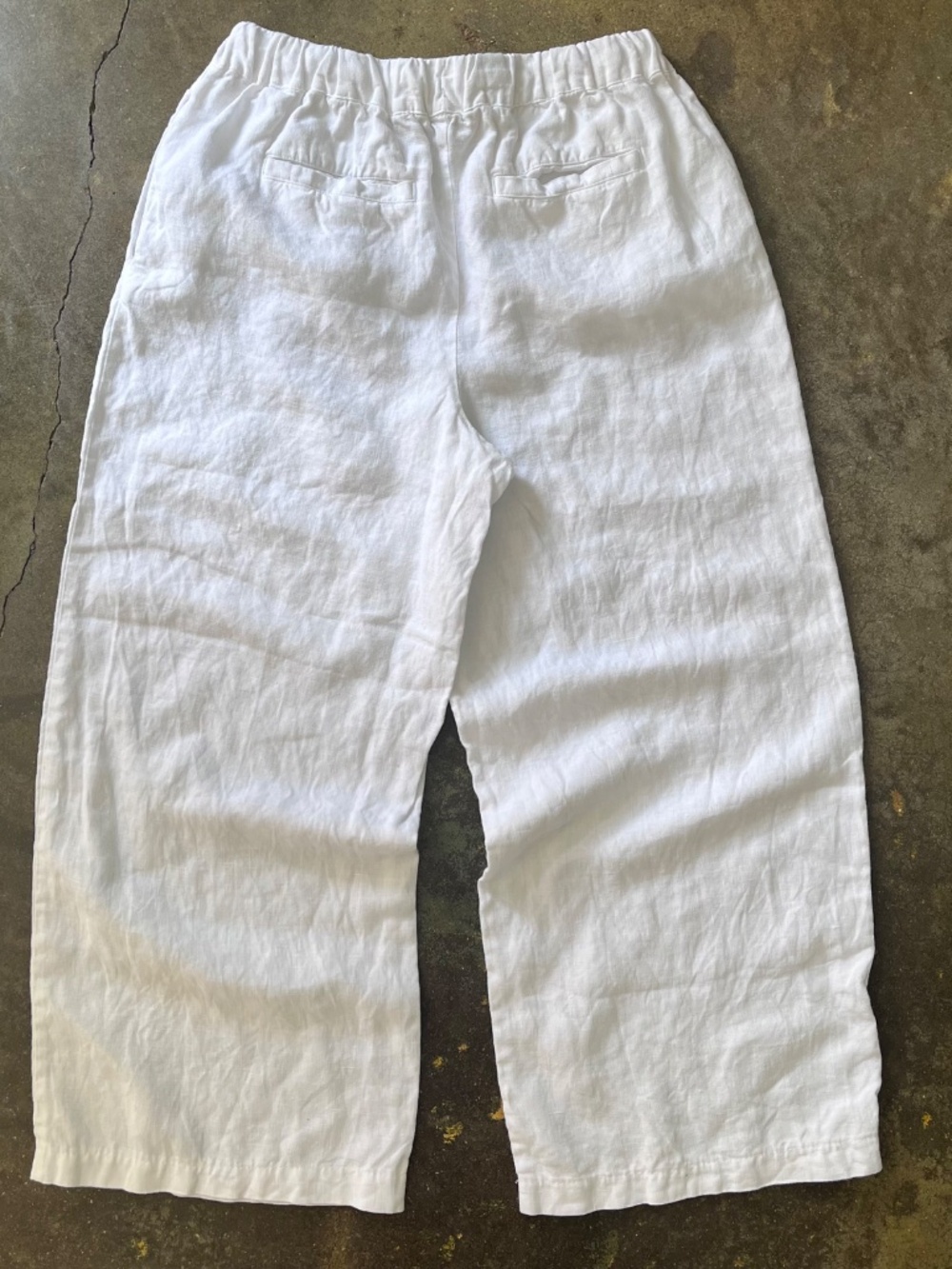 Boden Wide Leg Linen Crop Pants White - Picture 2 of 7